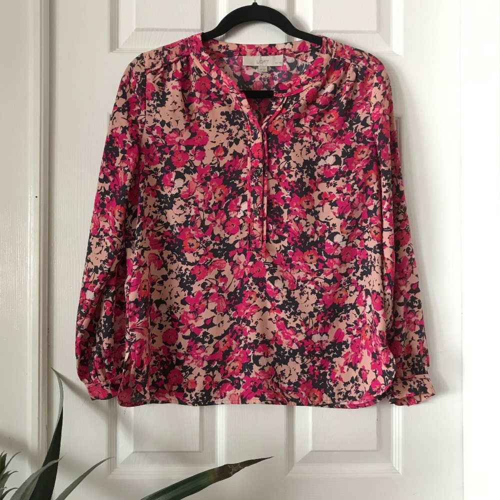 LOFT Women's Flower Blouse SP